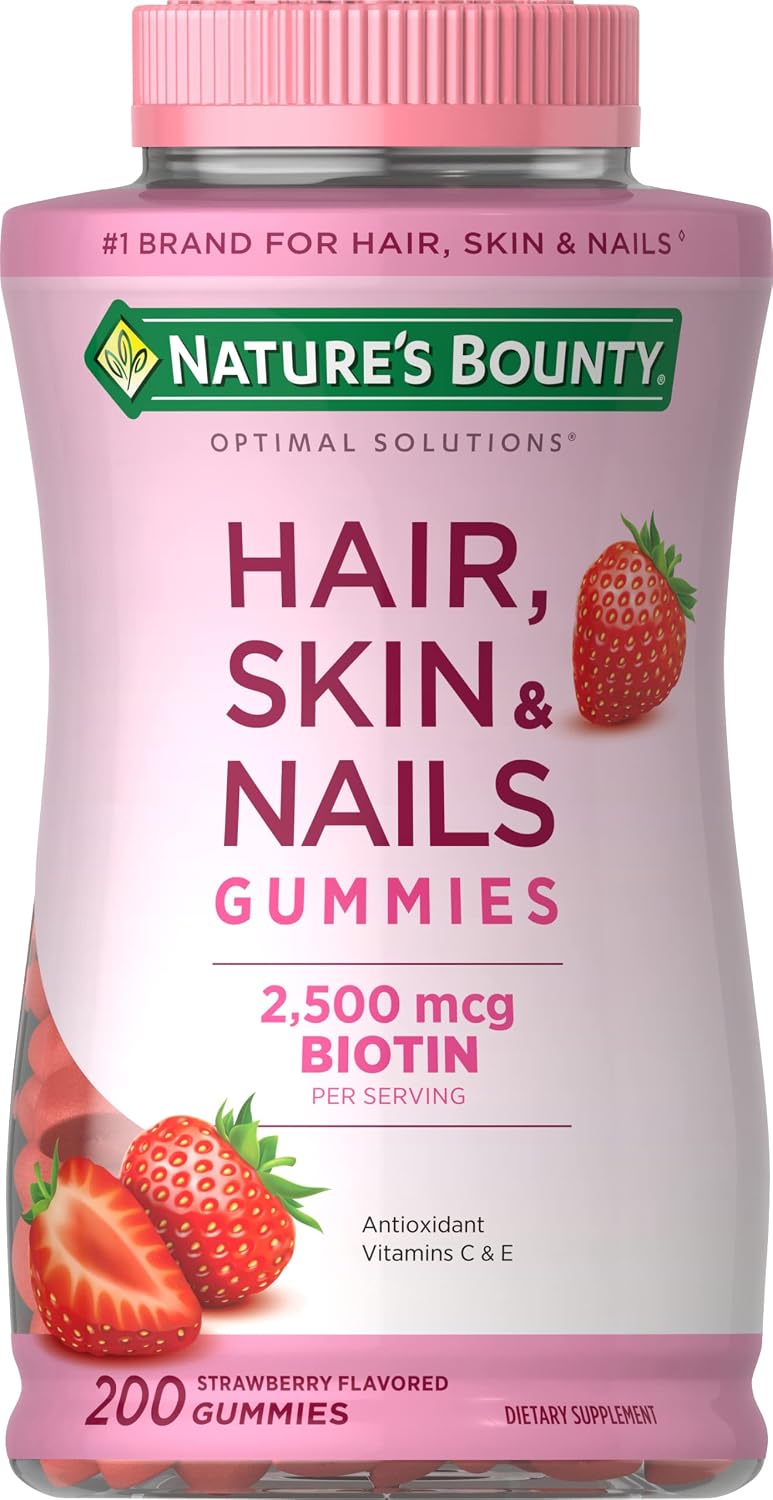 Nature's Bounty Hair, Skin & Nails Biotin Gummies - Strawberry Flavour - 2500 mcg - 140 Gummies (70 Servings) - görsel 9