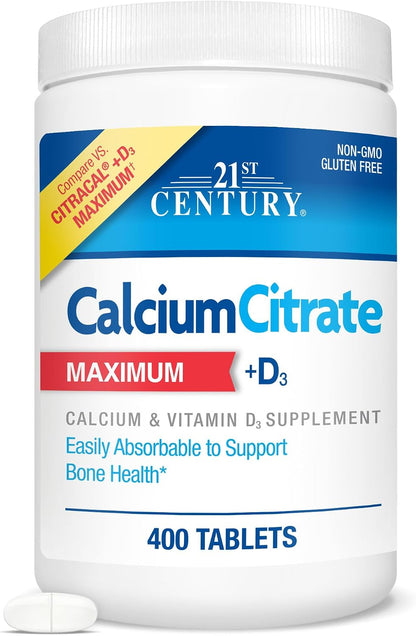 21st Century Calcium Citrate Plus D Maximum Caplets, 75 Caplets
