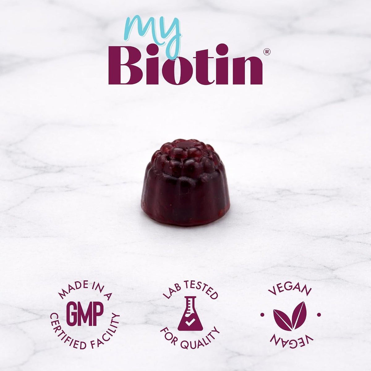 Purity Products MyBiotin ProClinical Gummies - MB40X Biotin Matrix with Astaxanthin for Thicker Hair & Smoother Skin, 30 Berry Gummy Chews - görsel 7