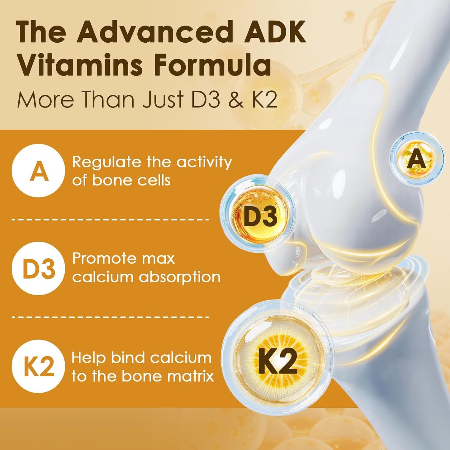 NATURE TARGET Vitamin D3 K2 5-in-1 Complex with Vitamin A – 5000 IU D3, 100 µg K2 MK-7, 120 Capsules - görsel 4