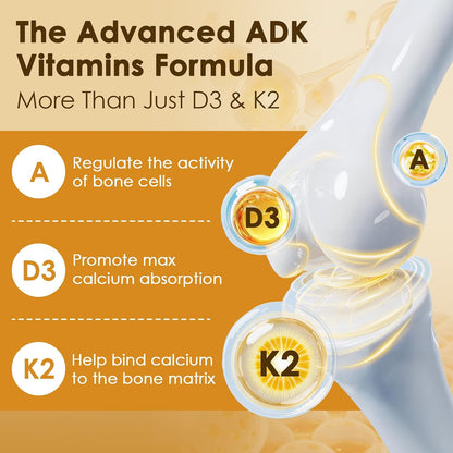 NATURE TARGET Vitamin D3 K2 5-in-1 Complex with Vitamin A – 5000 IU D3, 100 µg K2 MK-7, 120 Capsules