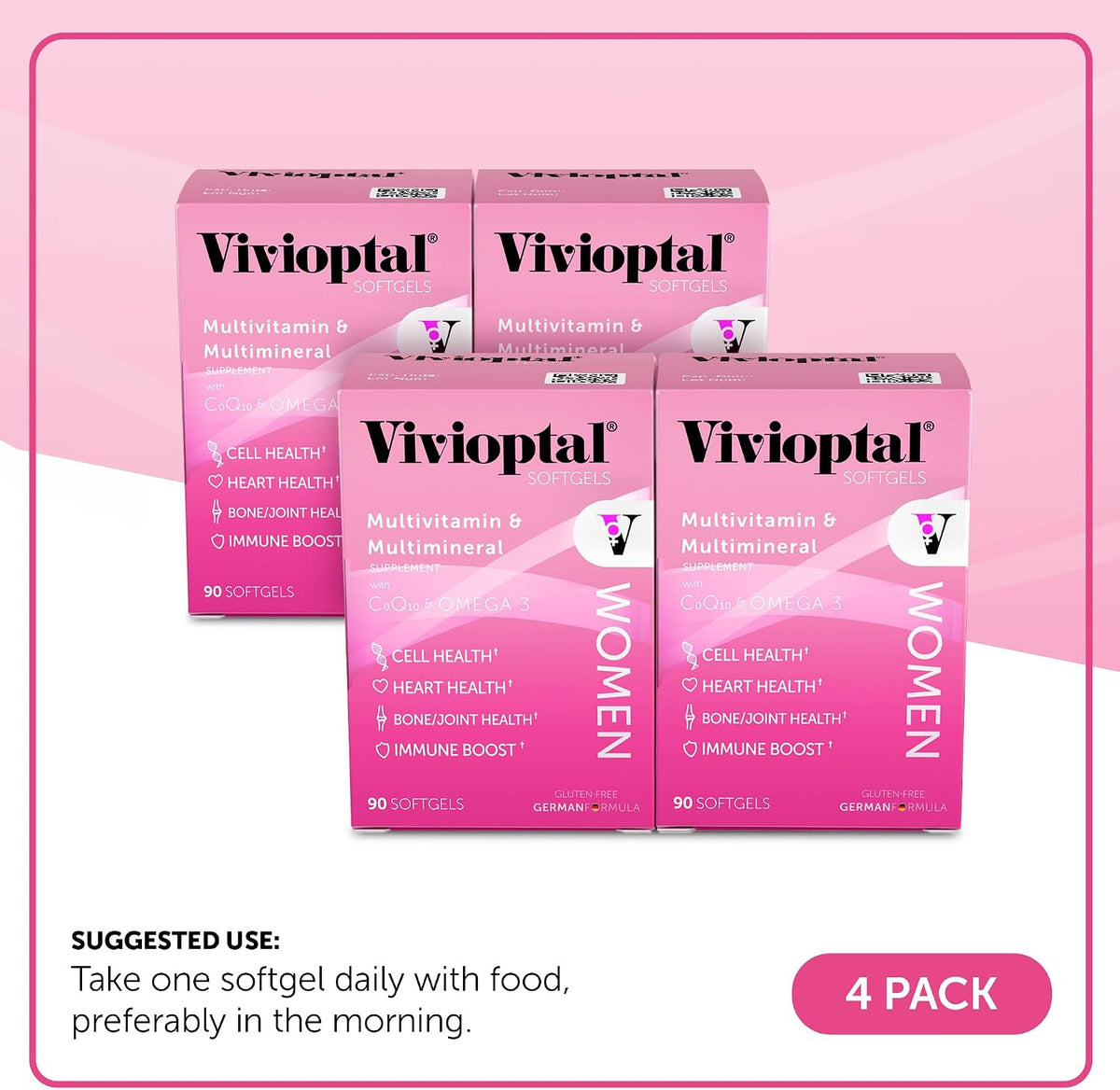 Vivioptal Women Multivitamin with CoQ10 & Omega-3, 90 Capsules - German Formula - görsel 4
