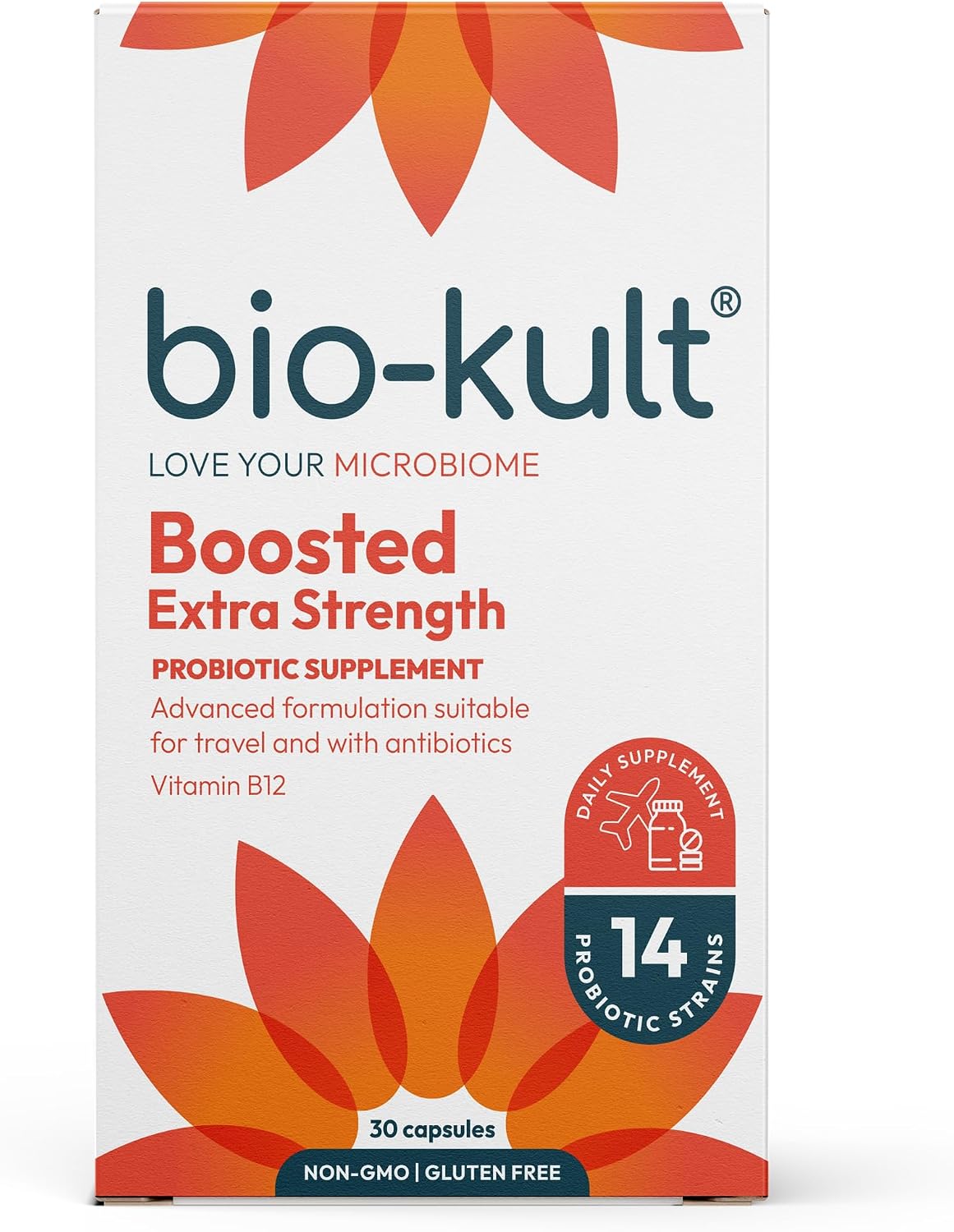 Bio-Kult Boosted Extra Strength Probiotic Supplement for Digestive Health, Immune System Support, and Gut Flora Balance, with Vitamin B12 – 30 Capsules - görsel 1