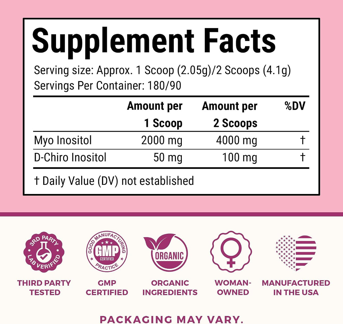 VITA-PCOS 40:1 Myo & D-Chiro Inositol Powder – 2000mg Myo & 50mg D-Chiro, 180 Servings - görsel 6