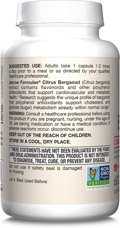 Jarrow Formulae Citrus Bergamot Supplement 500 mg – 60 Vegan Capsules – Image 9