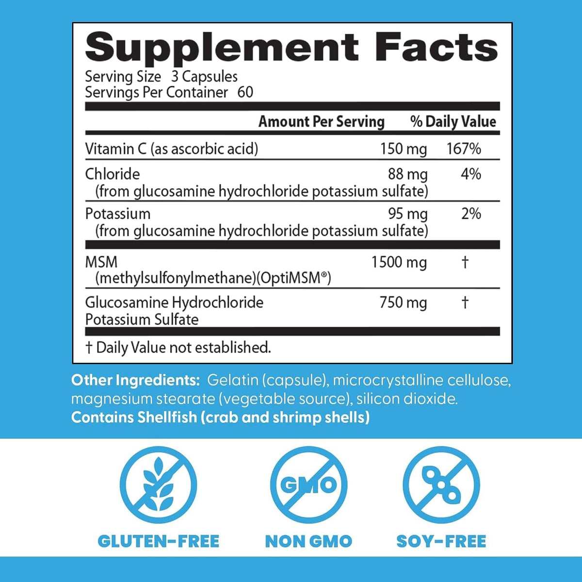 Doctor's Best Synergistic Glucosamine with MSM Formula, 180 Capsules - görsel 3