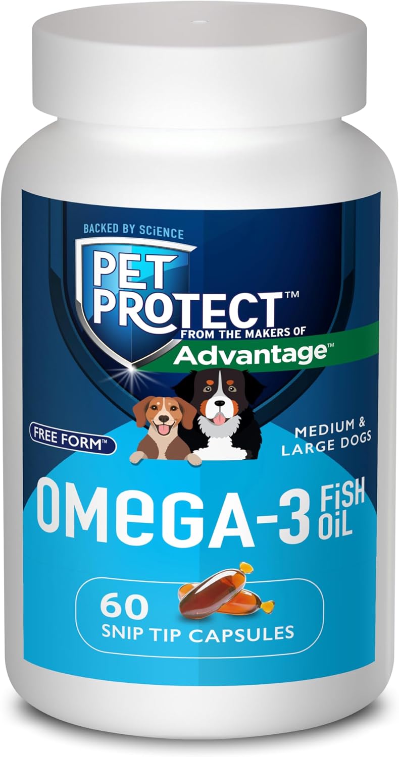 Pet Protect M/L Dog Omega-3 Supplement, Proprietary Free Form Blend, Supports a Normal Inflammatory Response, Snip-Tip Capsules (250 Count) - görsel 10