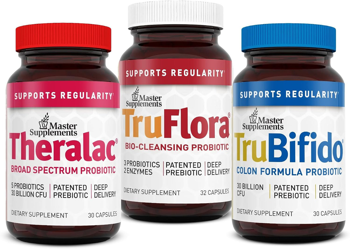 Master Supplements 30-Day Probiotic Gut Reset Kit – Theralac, TruBifido & TruFlora (90 Capsules) - görsel 1