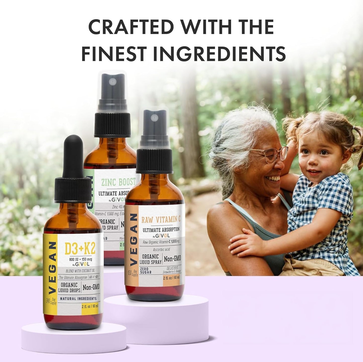 Vitamin C, D3 & K2 Liquid, Zinc Picolinate - Premium Liquid Vitamins - 180-Day Supply - Trio Bundle - görsel 5