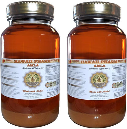 Hawaii Pharm Amla Liquid Extract - Emblica Officinalis Tincture, 2x946 ml (Unfiltered)