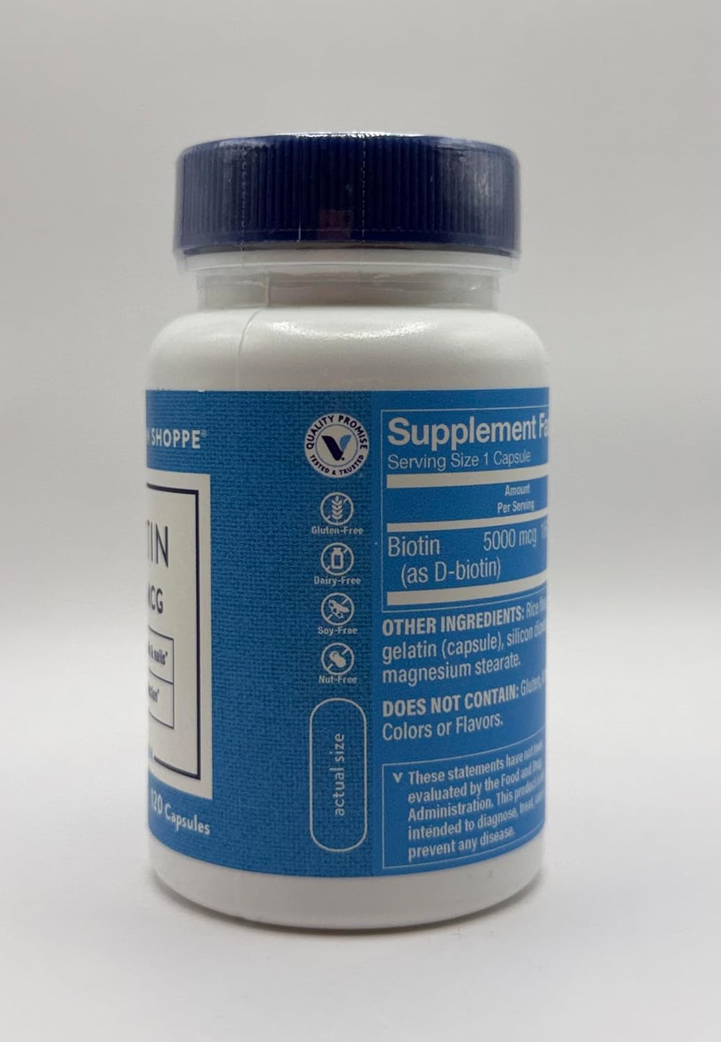 The Vitamin Shoppe Biotin 5,000mcg - Hair, Skin & Nail Support, High Strength B Vitamin (120 Capsules) - görsel 5