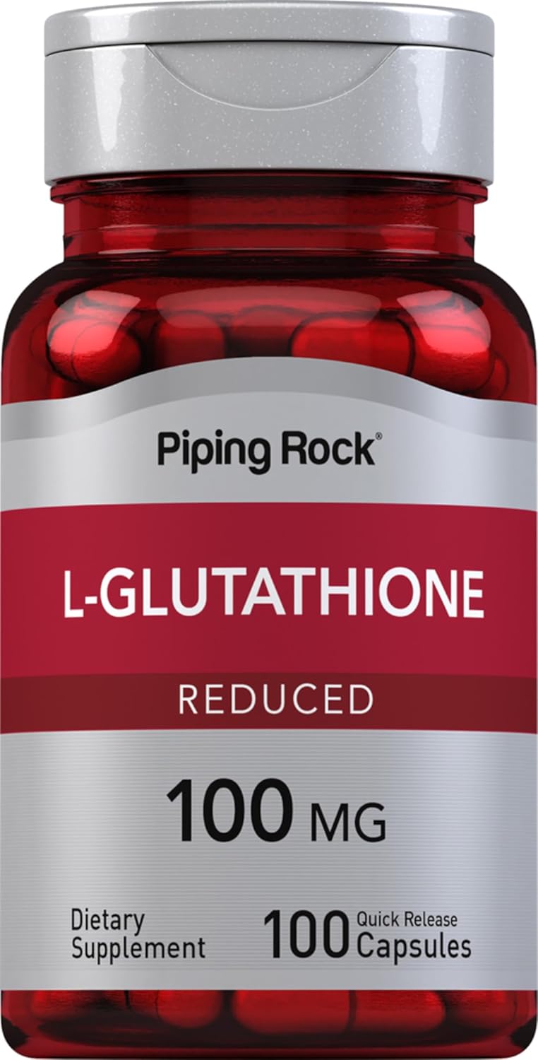 Piping Rock L-Glutathione Supplement | 100 mg | 100 Capsules | Reduced Form | Non-GMO, Gluten-free - görsel 1