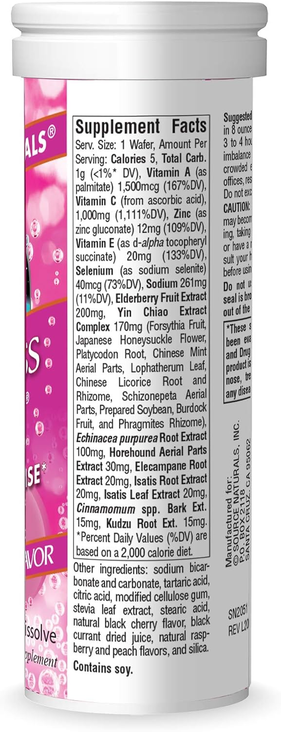 Source Naturals Wellness Fizz, Natural Berry Flavour - 10 Wafers - görsel 3