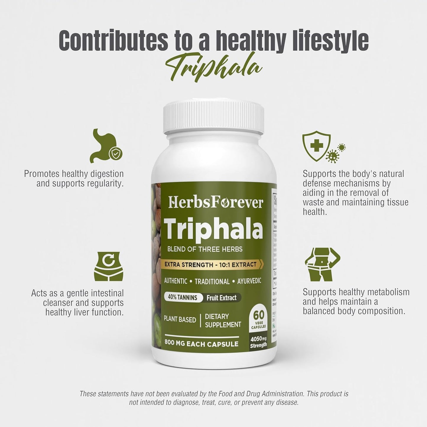 Herbsforever Triphala Capsules – 8:1 Extract (Amla, Haritaki, Bibhitaki) – 60 Vegetarian Capsules - görsel 8