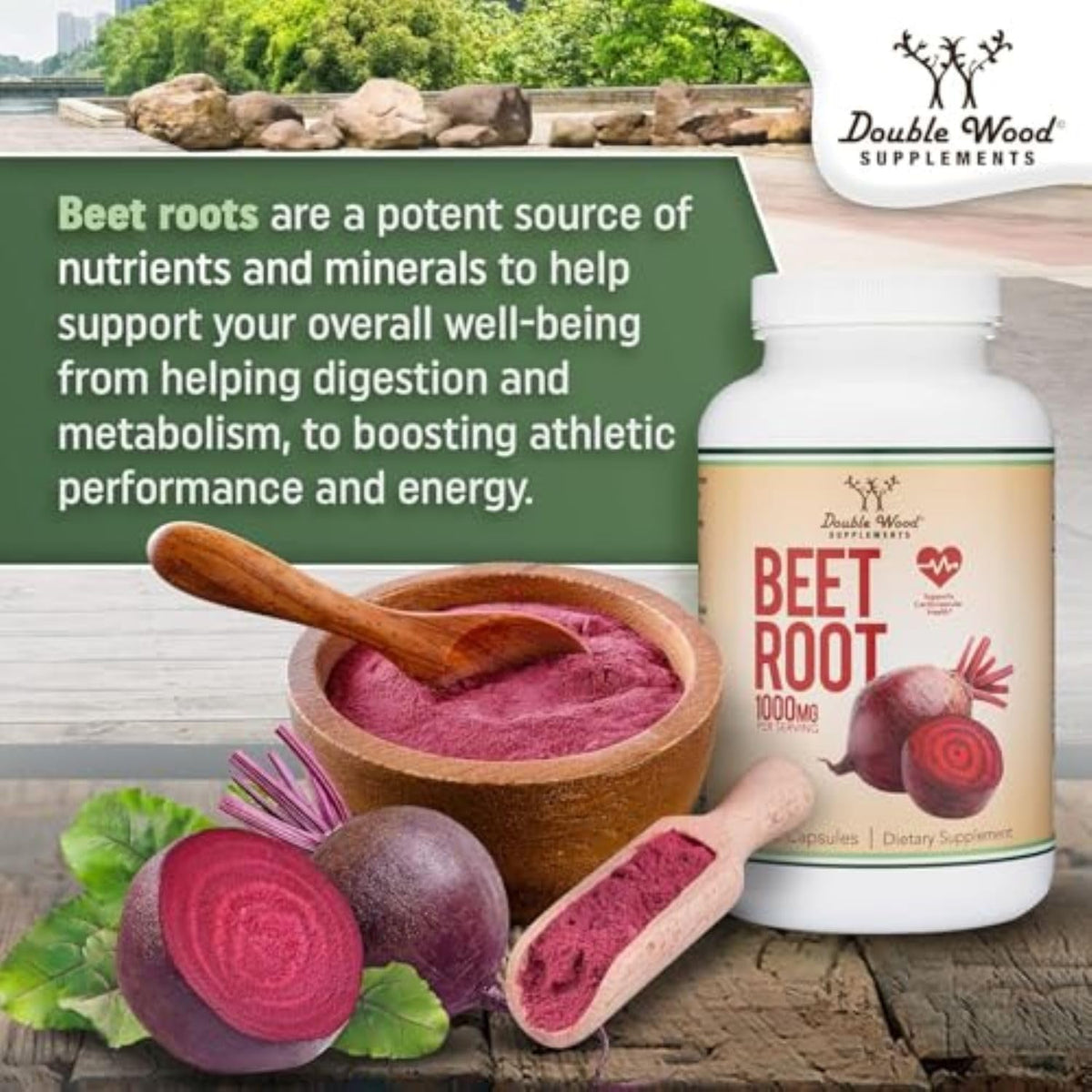 Beet Root Powder Capsules (Organic and Vegan) – 210 Count, 1,000mg Per Serving by Double Wood Supplements - görsel 4