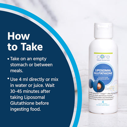 Core Med Science Liposomal Glutathione Supplement - 500mg, 120ml