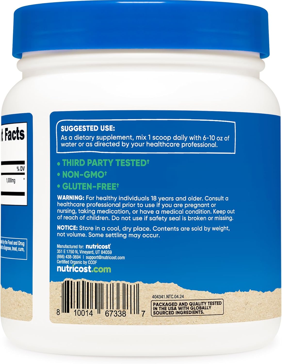 Nutricost Organic Irish Moss Powder (1 LB) - Gluten-free, Non-GMO, Vegetarian Friendly - görsel 4