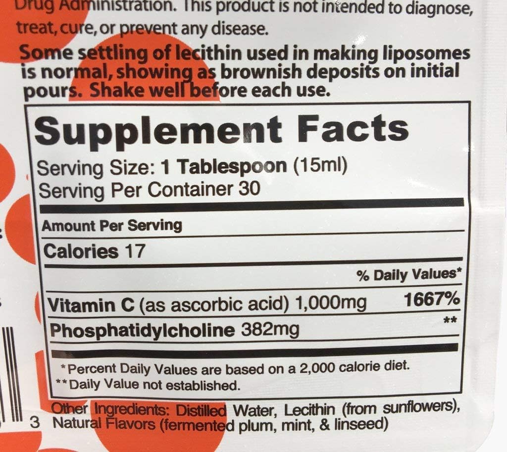 Lipo Naturals Liposomal Vitamin C 1000mg Liquid (2-Pack, 60 Servings) – Supports Immune System & Energy Metabolism – Vegan, Non-GMO, Made in USA (443ml each) - görsel 3