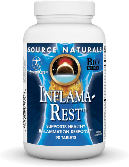 Source Naturals Inflama-Rest - Herbal & Mineral Blend with Turmeric, Boswellia, Ginger, Quercetin - Supports Relaxation and Mobility - 30 Tablets