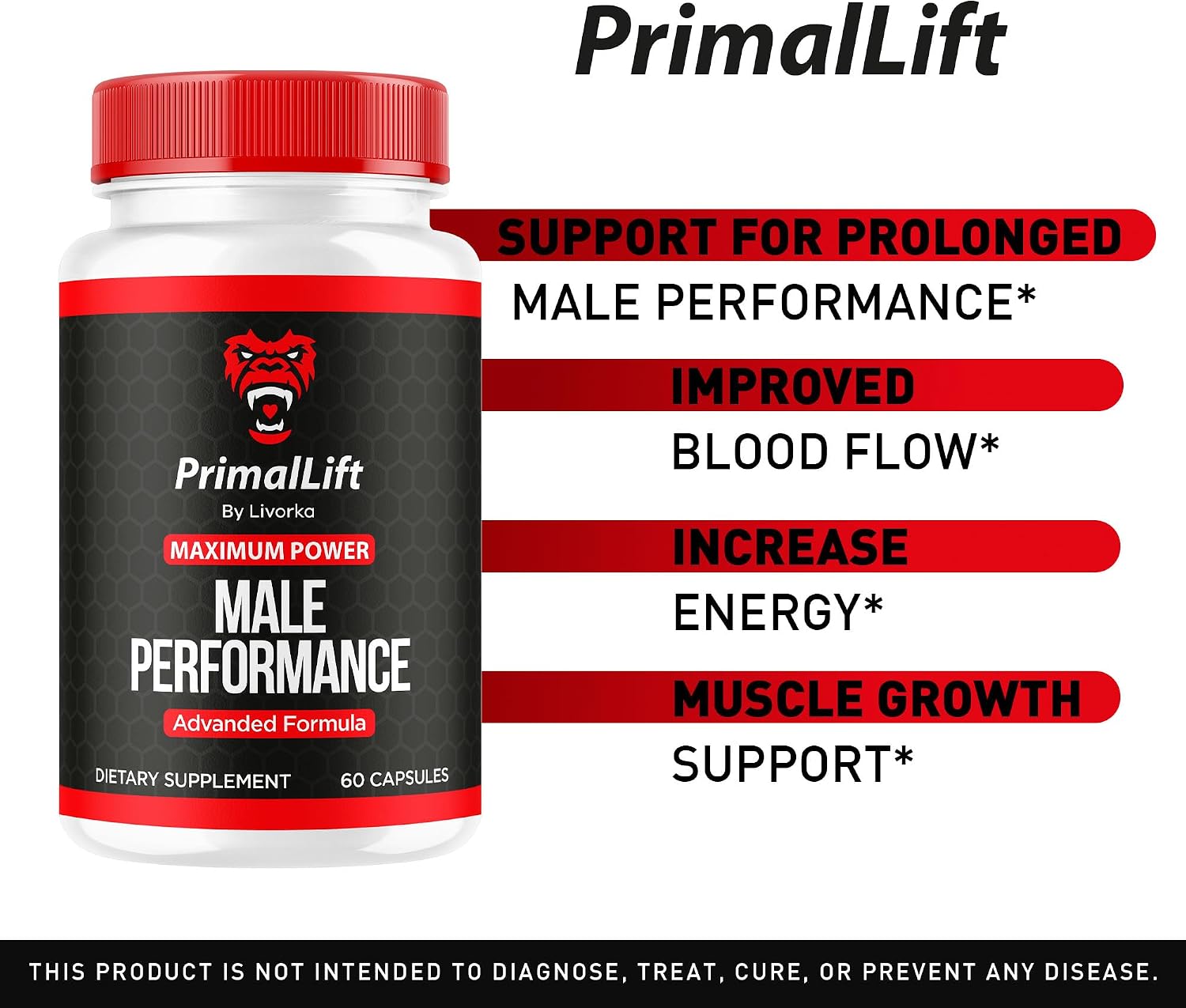 Primal Lift - All Natural Men's Multivitamin Supplement (5-Month Supply, 300 Capsules) - görsel 3