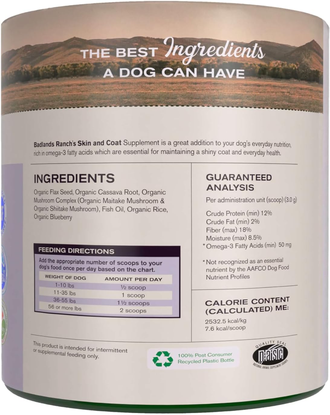 Badlands Ranch Skin & Coat Canine Supplement – Omega-3, Organic Ingredients, Powder for Dogs (30 Scoops) - görsel 2
