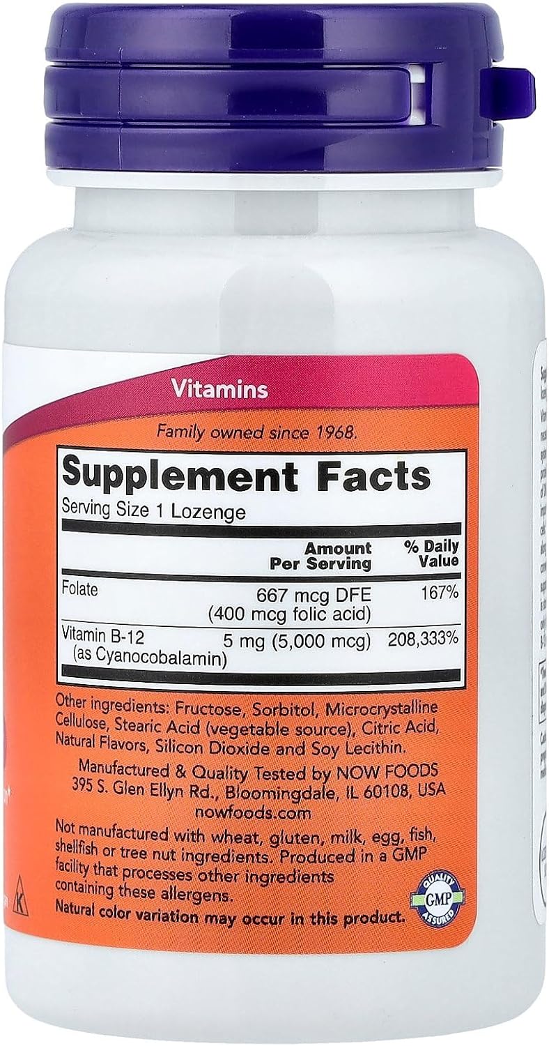 NOW B-12 5,000 mcg Lozenges - görsel 2