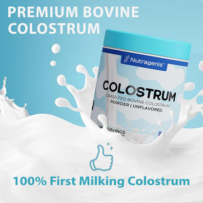 Nutragenis Colostrum Premium Powder - Grass-Fed Bovine Colostrum for Digestive Health, Immune Function and Recovery