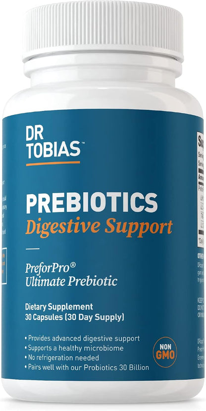Dr. Tobias Prebiotics - Supports Digestion and Gut Health - 30 Capsules