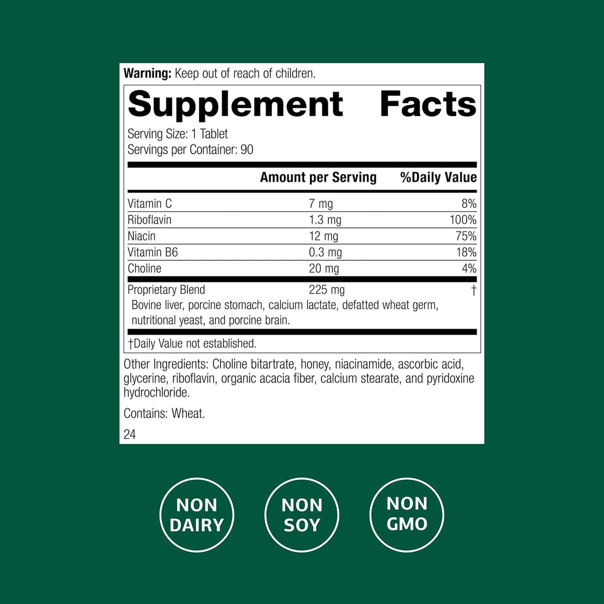 Standard Process Cataplex B2 - Nervous System & Brain Health Support - Riboflavin with B6 & Niacin - 90 Tablets - görsel 2