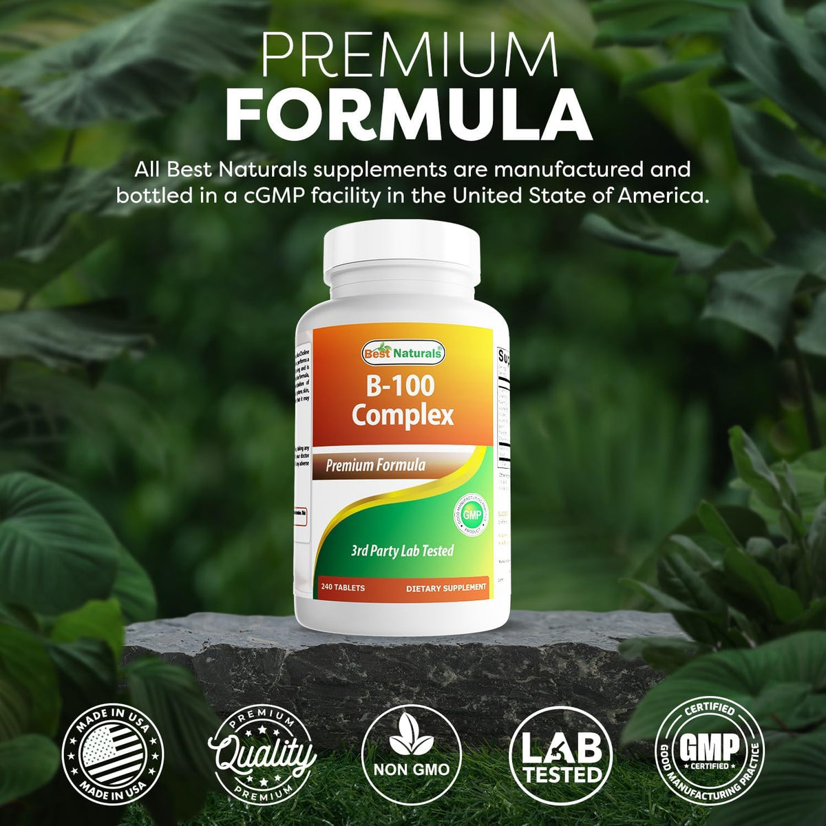 Best Naturals Vitamin B Complex with Inositol and PABA - 240 Tablets - görsel 5