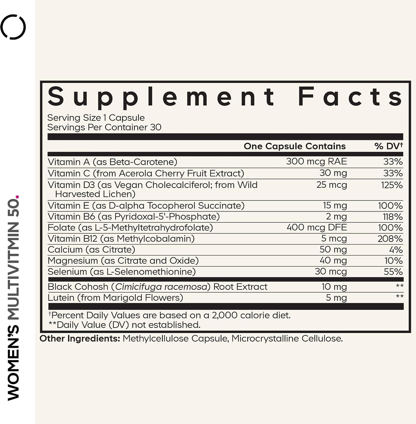 Codeage Women’s Multivitamin 50 - Essential Vitamins for Women Over 50, Methylated Folate, Magnesium, Selenium, Vitamin B6, B12, D3 Antioxidants - 1 Pill Per Serving - Gluten-free - 30 Capsules - görsel 2
