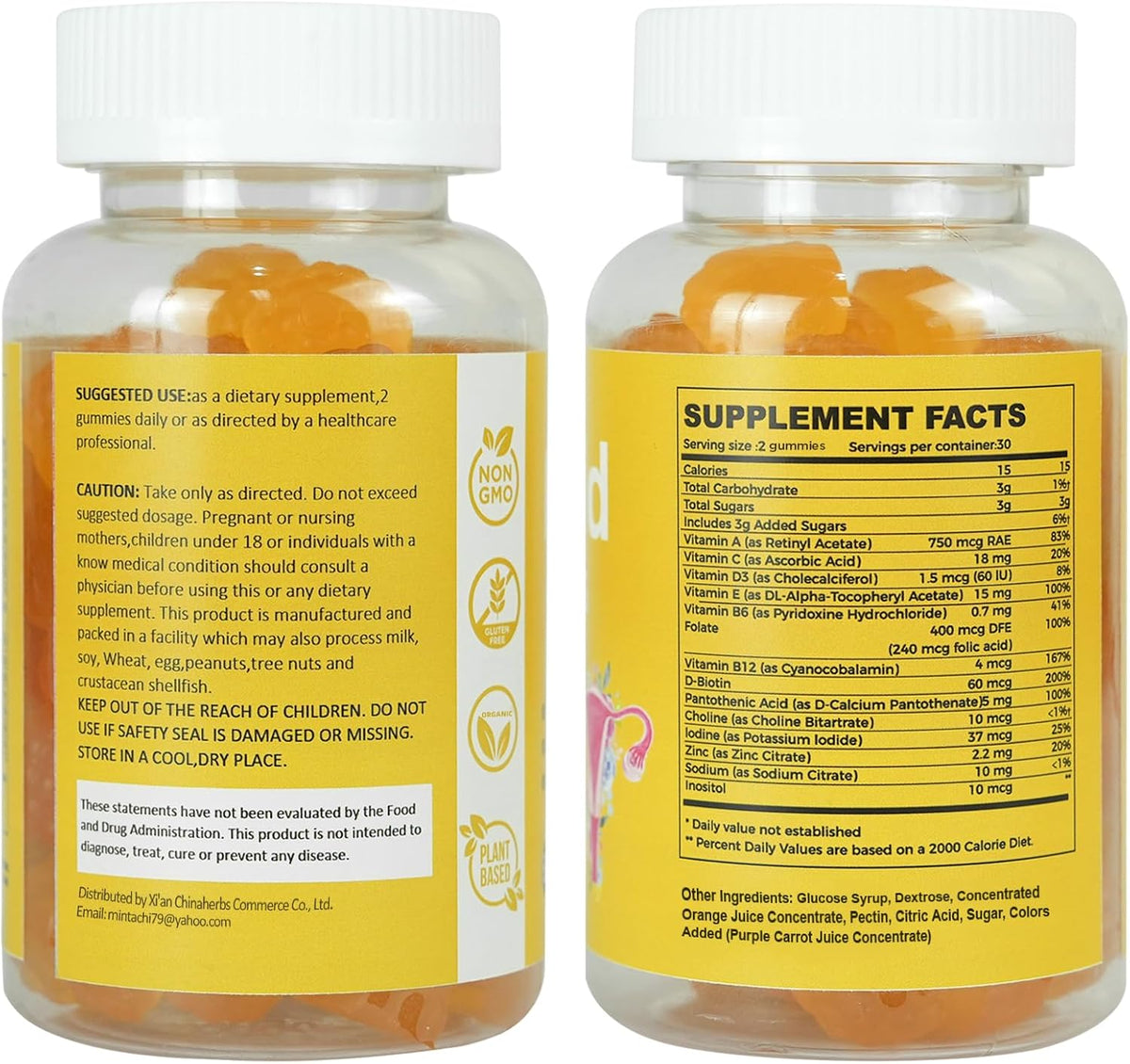 Aromlife Fibro Inositol Gummies - Natural Folate & Vitamins B6 & B12 - 60 Orange Flavour Women's Gummies for Daily Balance - görsel 10