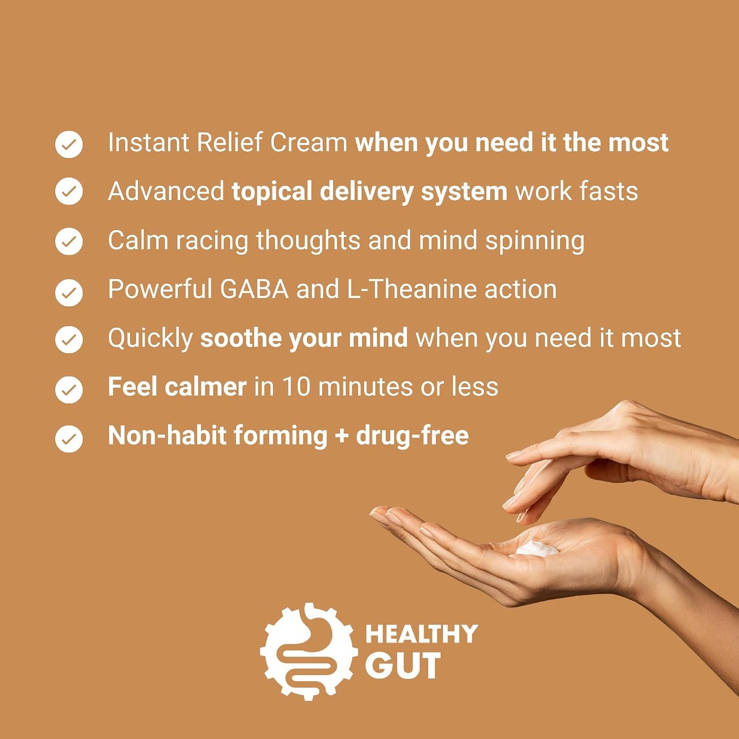 Healthy Gut BeSerene IR | GABA & L-Theanine | Instant Relief Cream | 54 g - görsel 3