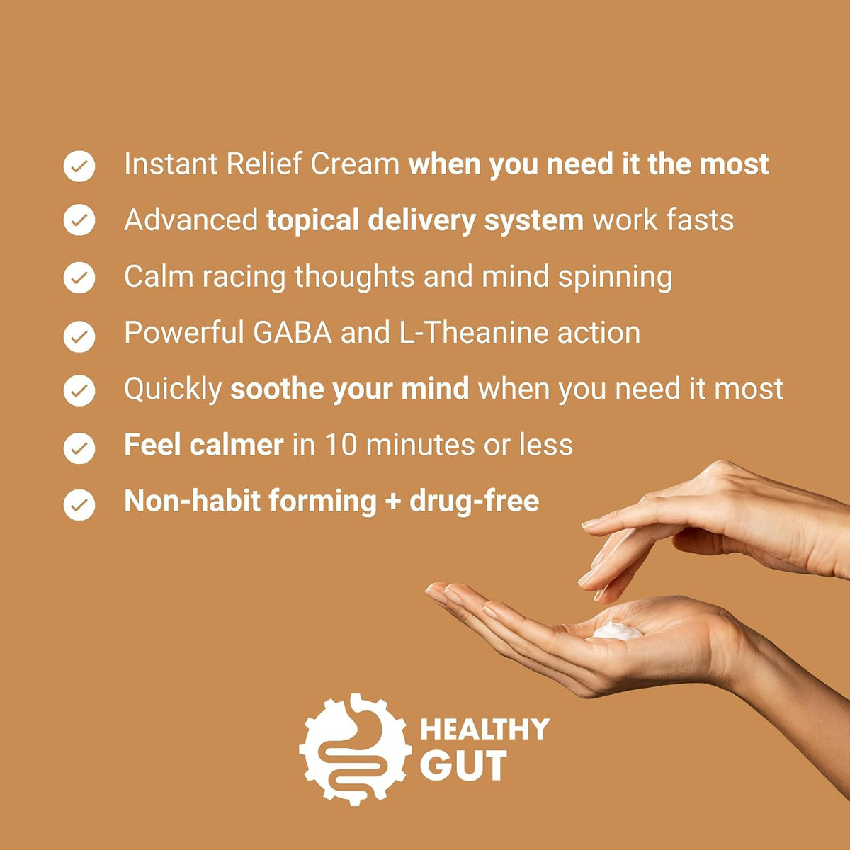 Healthy Gut BeSerene IR | GABA & L-Theanine | Instant Relief Cream | 54 g - görsel 3