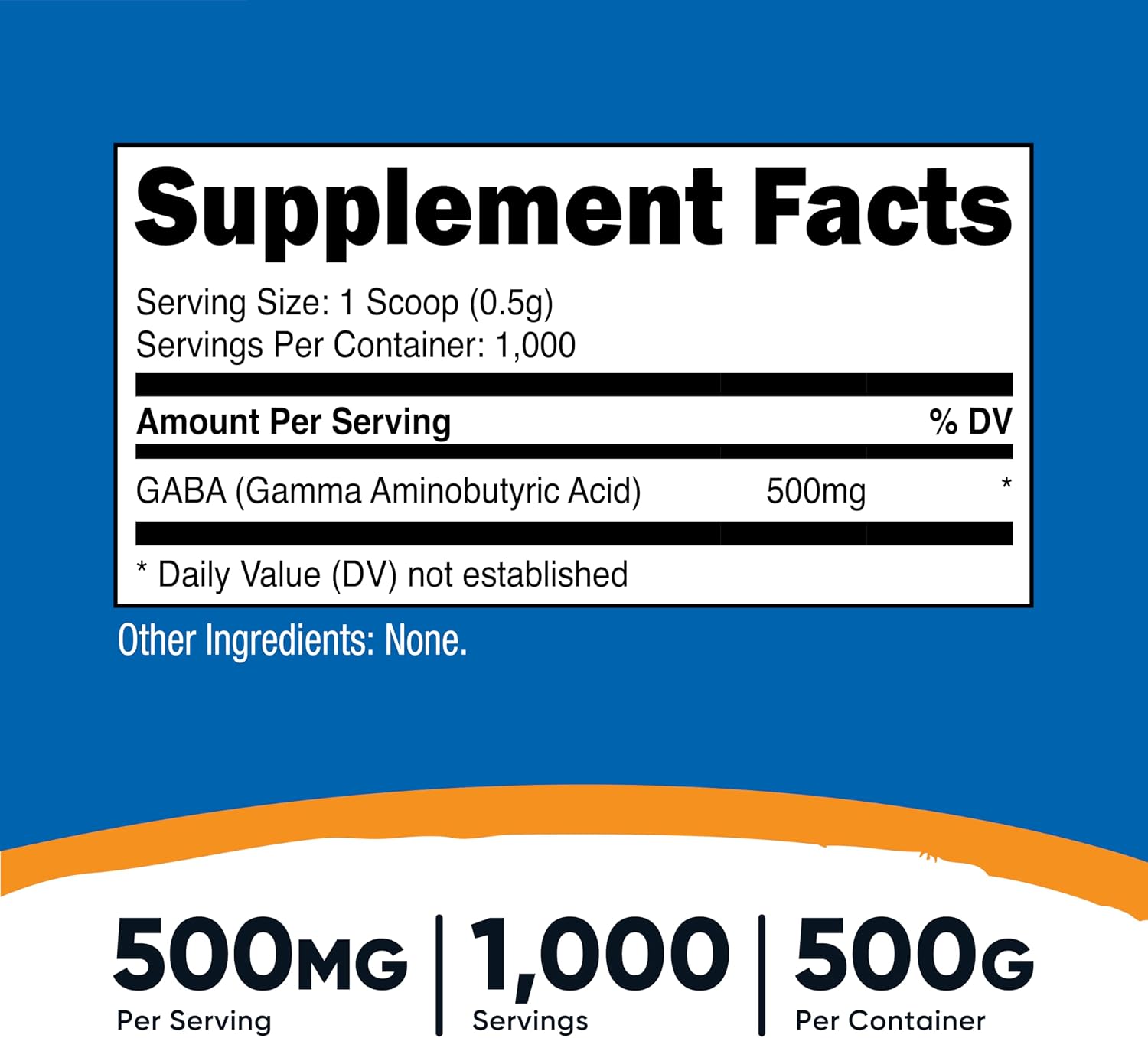 Nutricost Pure GABA 500g Powder (Gamma Aminobutyric Acid) - görsel 2