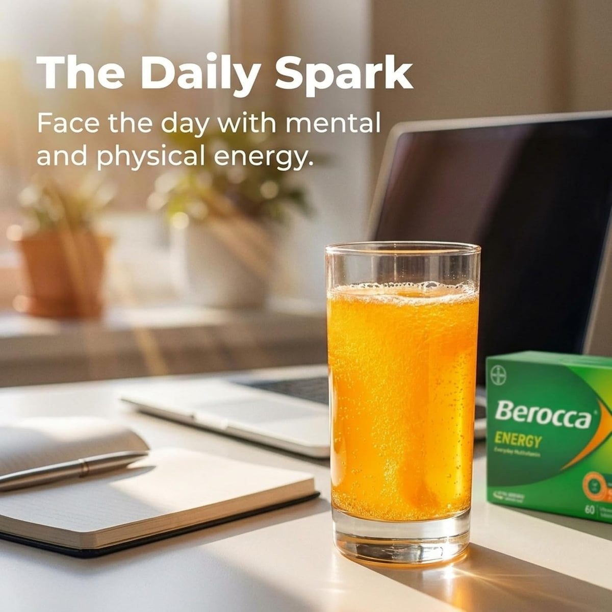 Berocca Energy Vitamin B & C Orange Flavour Effervescent Tablets, 60 Pack - görsel 5