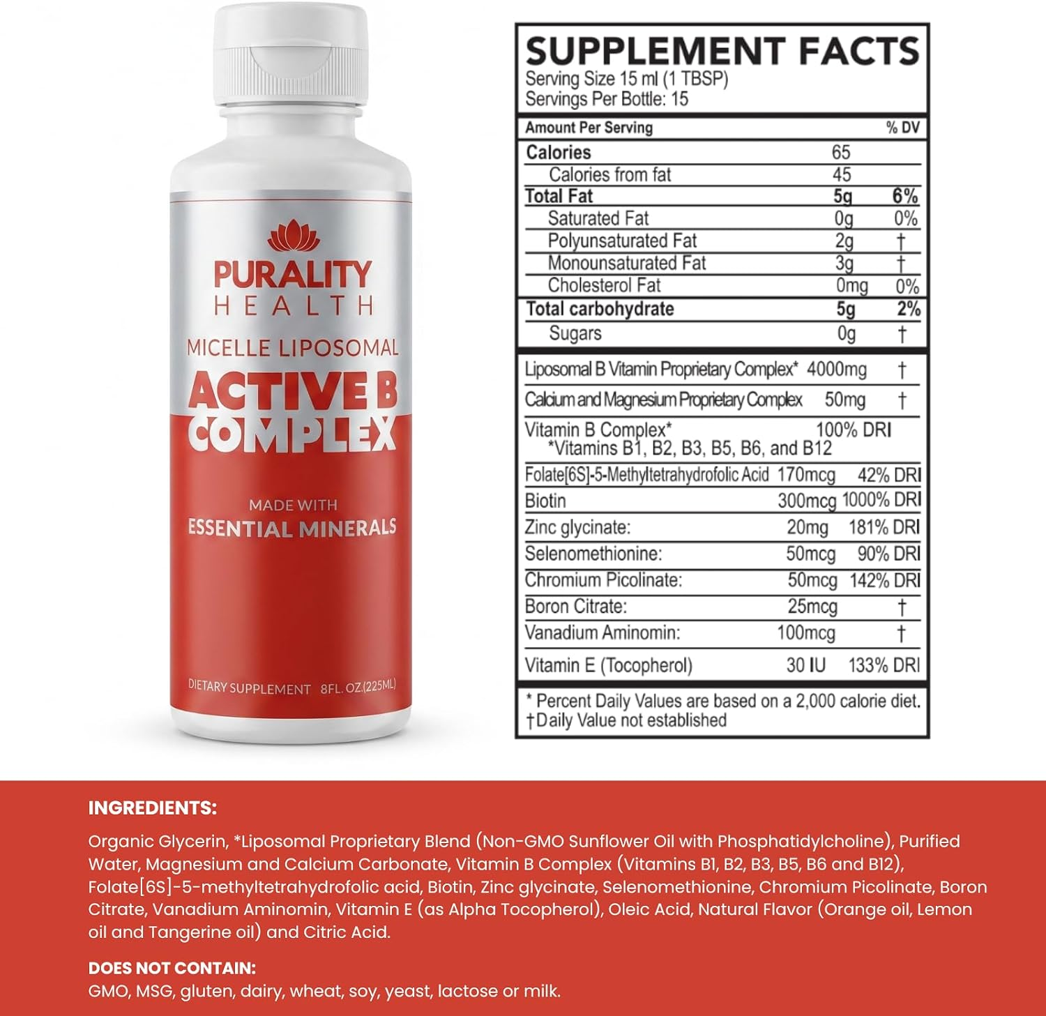 Liposomal Vitamin B Complex Liquid Supplement – All 8 B Vitamins with Minerals, 15-Day Supply - görsel 2