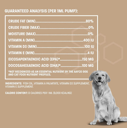 Pet Health Pros Omega-3 Pro Fish Oil for Dogs and Cats - Skin & Coat Supplement with Pump - 227 ml (8 fl oz)