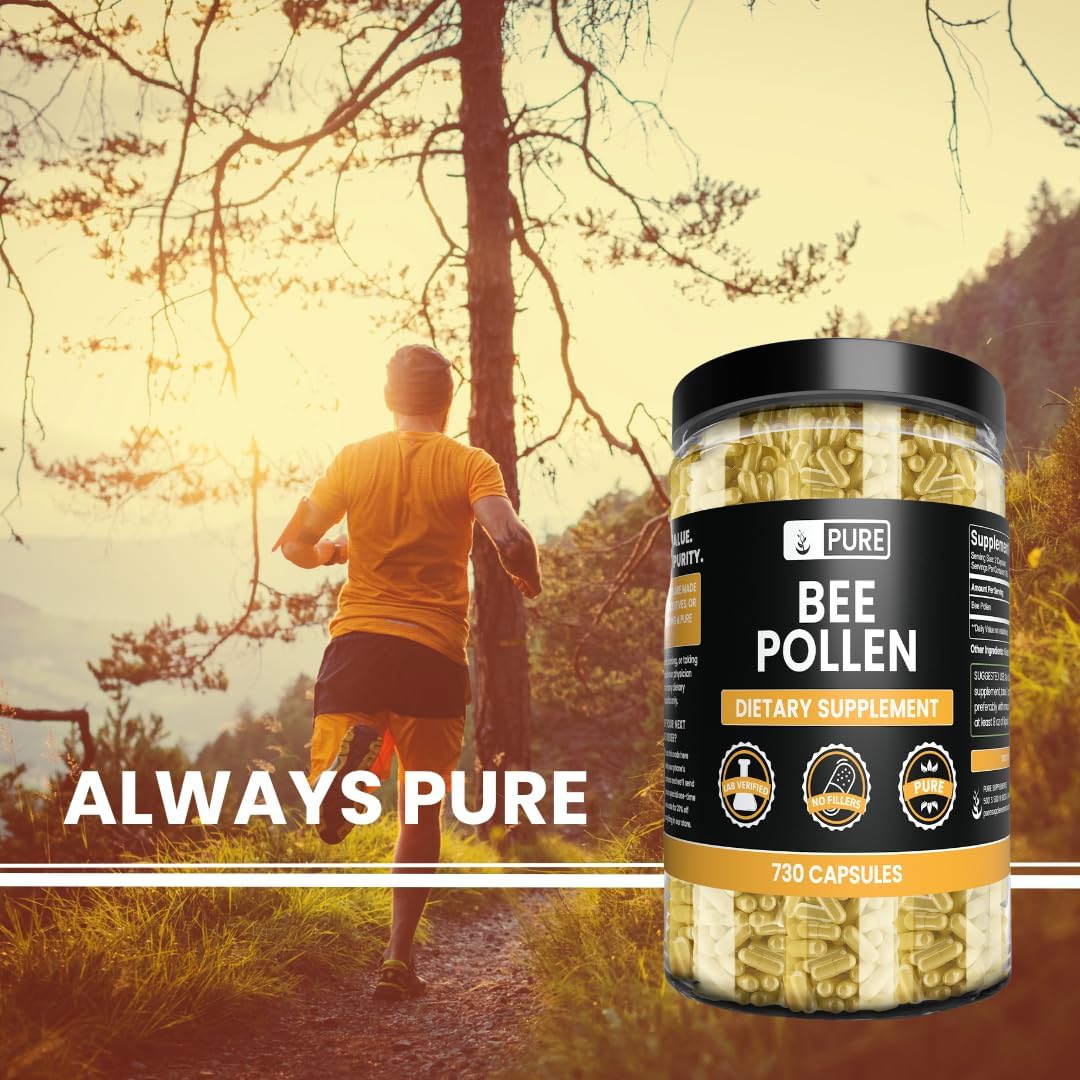 Pure Original Ingredients Bee Pollen - 730 Capsules, No Fillers - görsel 6