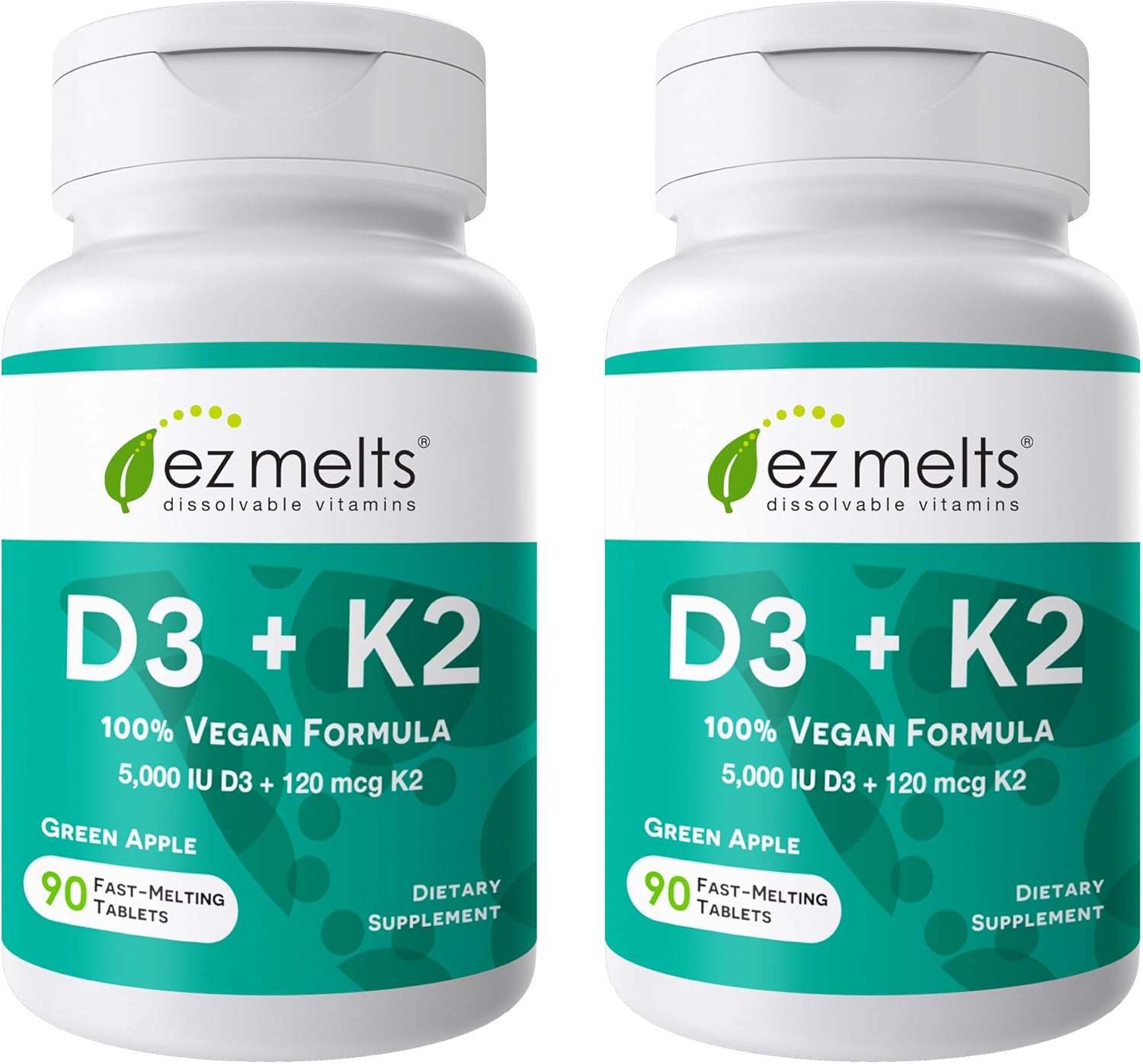 EZ Melts Vitamin D3 5,000 IU - Dissolvable Tablets, Vegan, Non-GMO - Green Apple - görsel 10