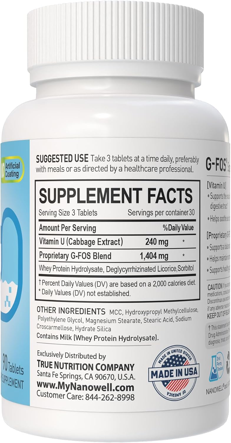 NANOWELL G-FOS Digestive Health Supplement, – Gastric Comfort Support: Vitamin U is included to help maintain the – Image 2
