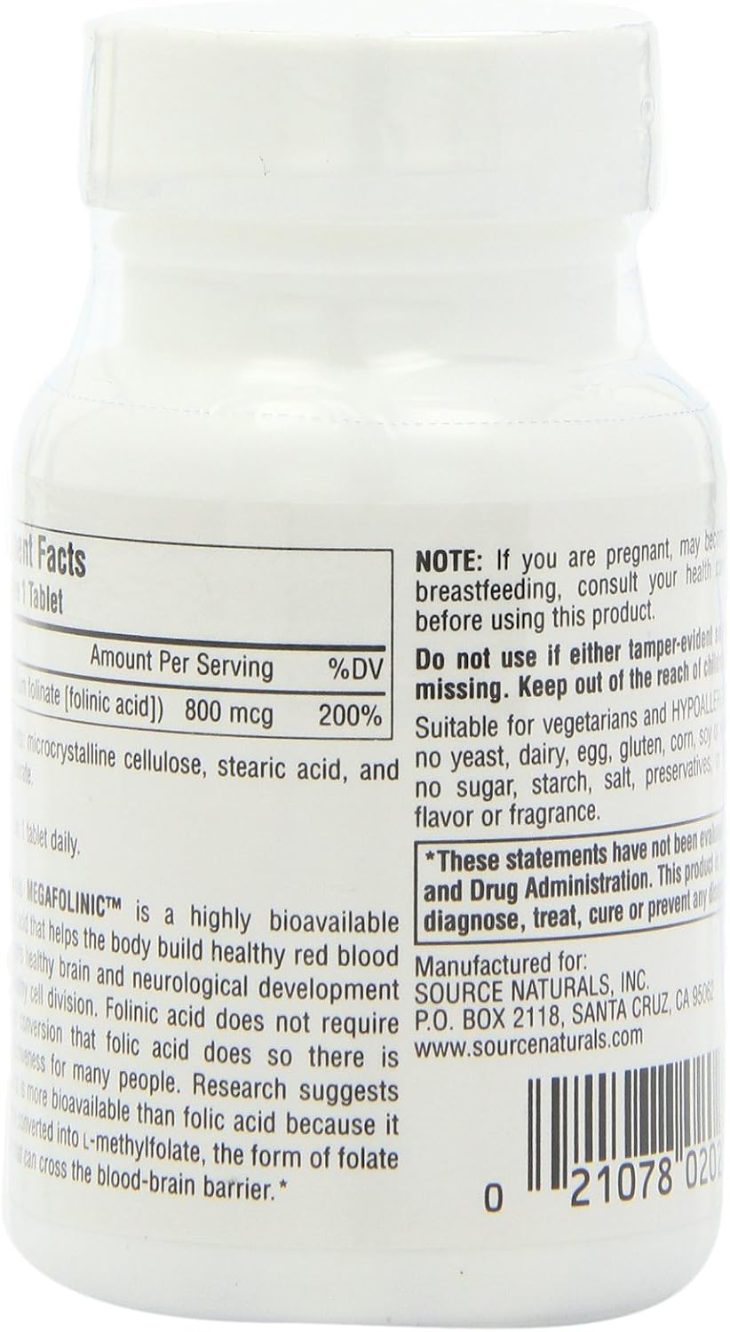 Source Naturals MegaFolinic – 60 Tablets (Pack of 2) - görsel 3