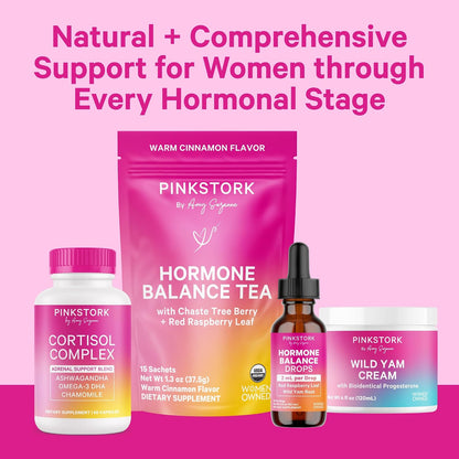 Pink Stork Hormone Balance Drops for Women – 2oz (60ml), 30 Servings