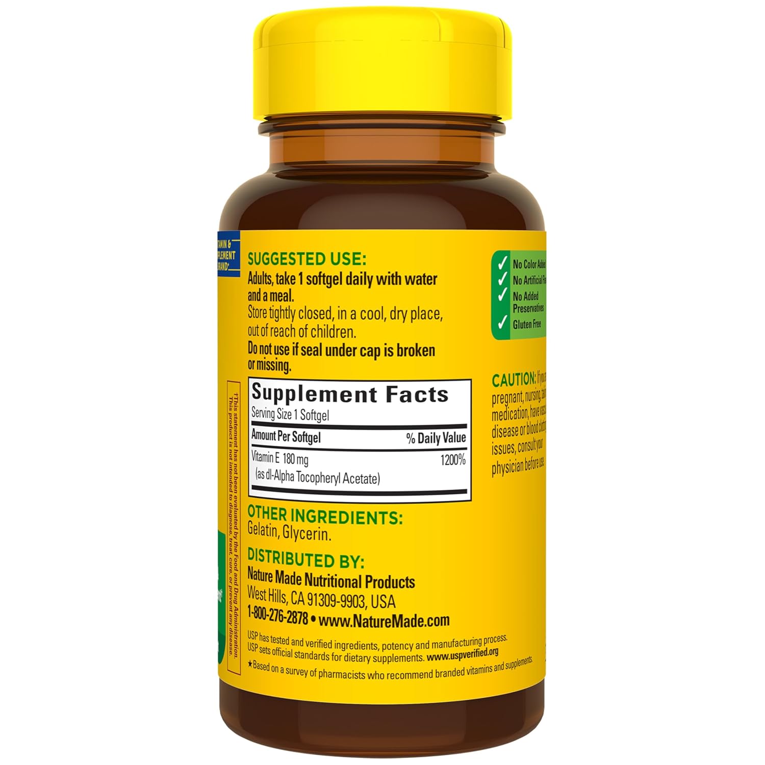 Nature Made Vitamin E 180 mg (400 IU) dl-Alpha Softgels, 100 Softgels - görsel 8
