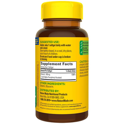 Nature Made Vitamin E 180 mg (400 IU) dl-Alpha Softgels, 100 Softgels