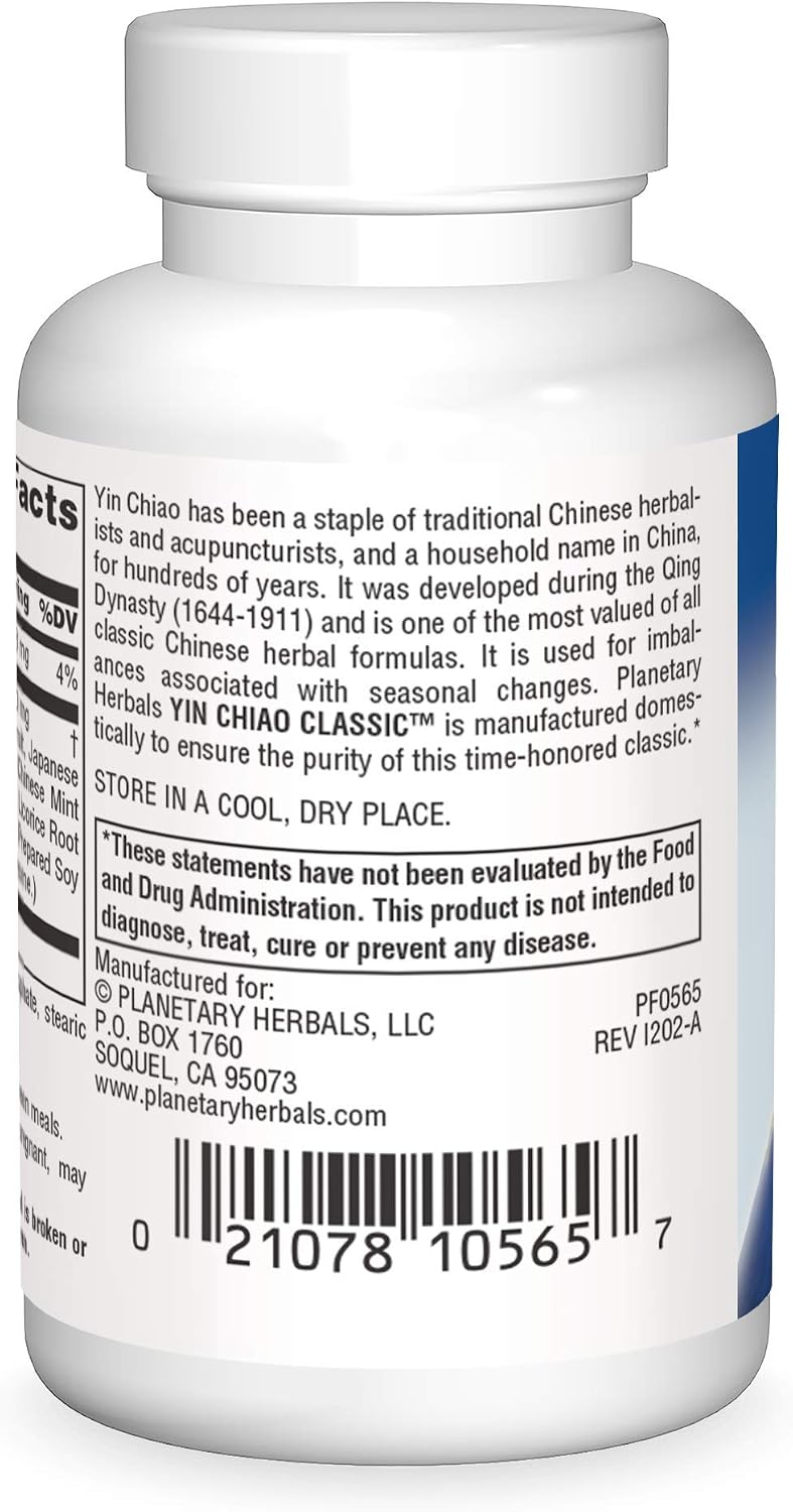 Planetary Herbals Yin Chiao Classic Tablets, 450 mg, 30 Count - görsel 2