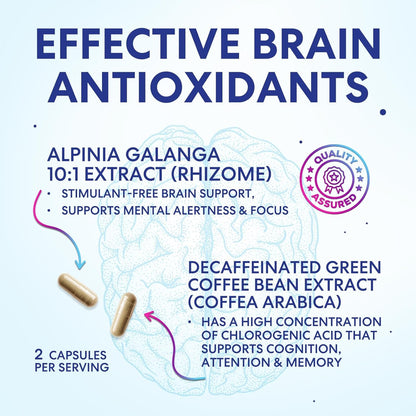 Nature's Peak Brain Memory Supplement - 3X Strength Nootropics for Concentration, Clarity & Focus Support - 120 Capsules