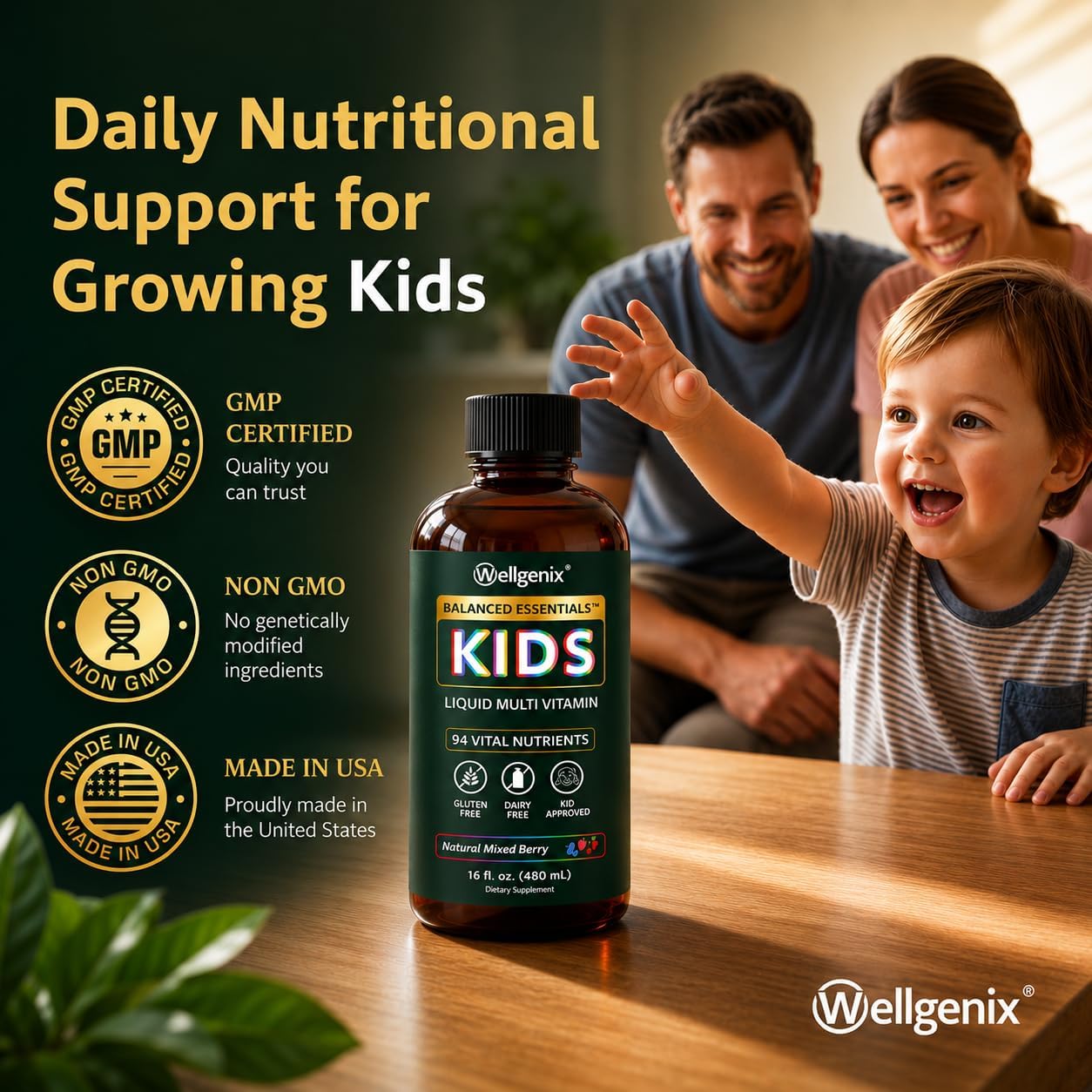 Wellgenix Balanced Essentials Kids Liquid Multivitamin (2 x 473 - görsel 2