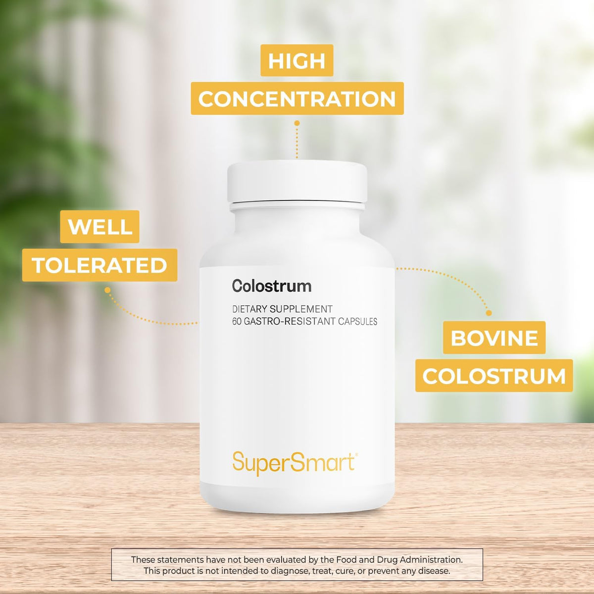Supersmart - Colostrum 1000 mg - 30% IgG - Immune Support - 60 DR Capsules - görsel 3
