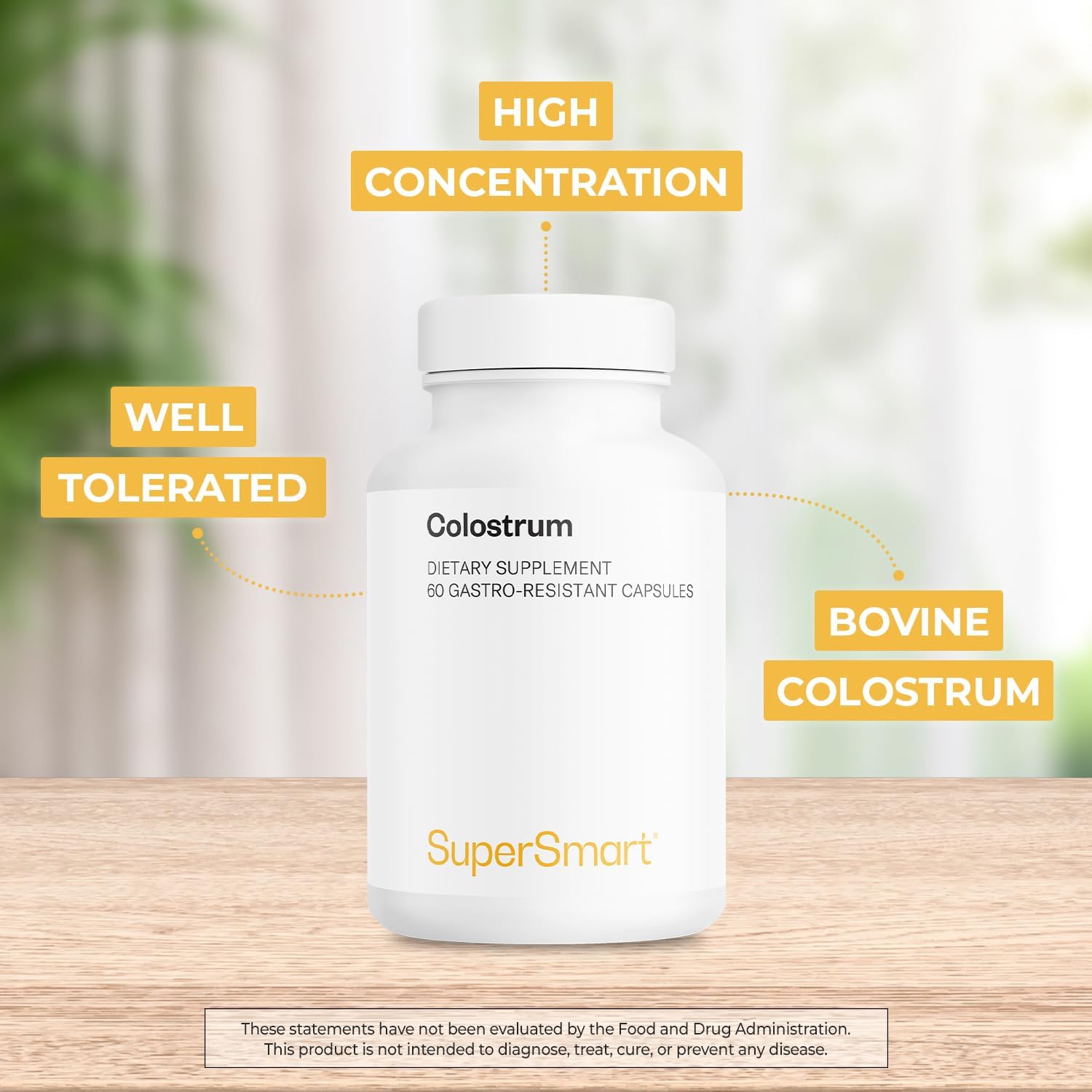 Supersmart - Colostrum 1000 mg - 30% IgG - Immune Support - 60 DR Capsules - görsel 3